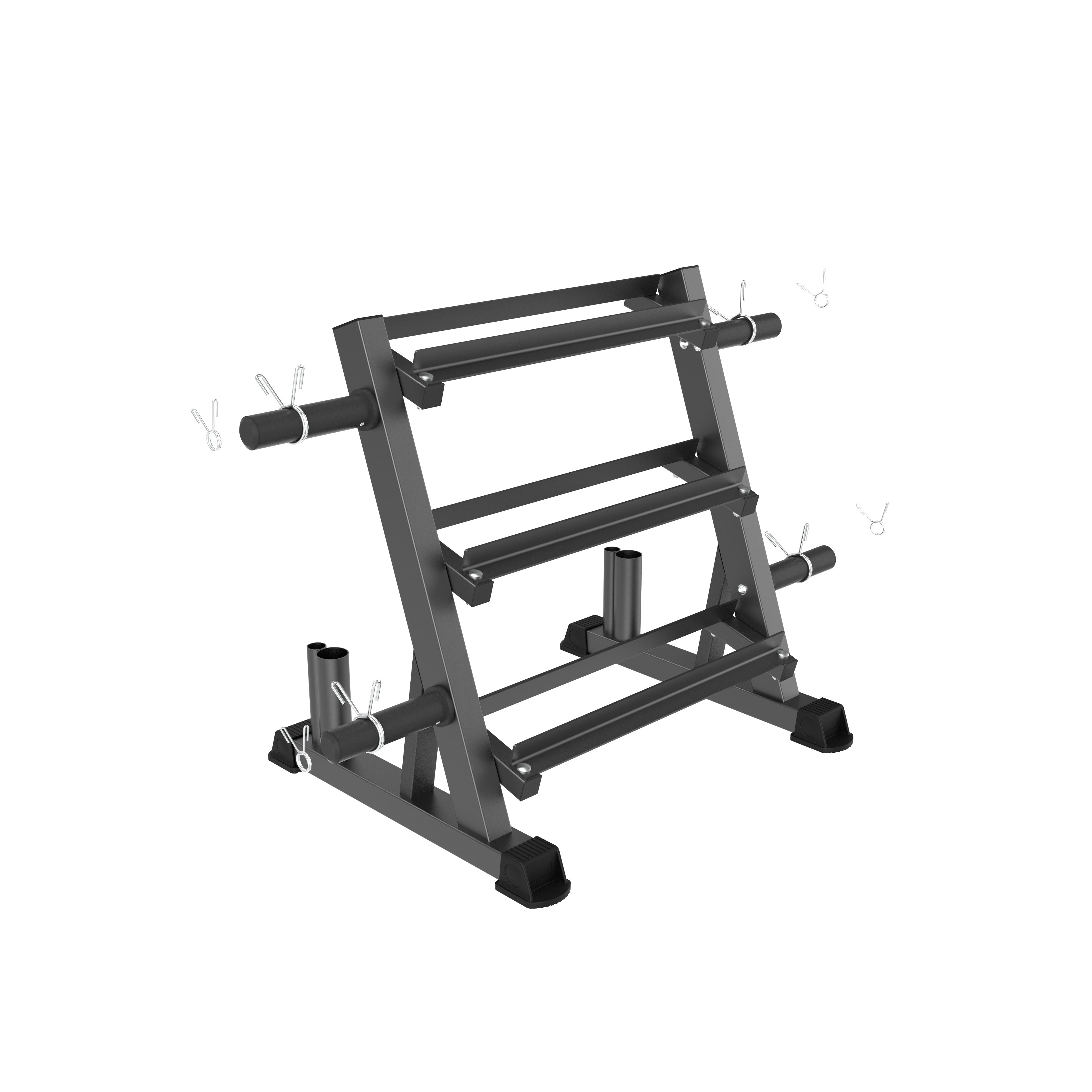 Dumbbell Rack 3 Tiers + 145 Kg Rubber Hex D/Bells